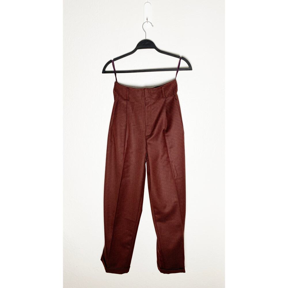 Vintage Linda Allard For Ellen Tracy Womens High Waist Pleated Cuffed Wool Pants